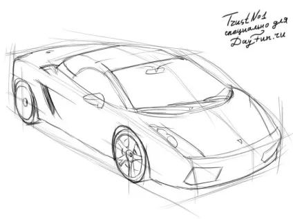 Як малювати корандашом lamborghini