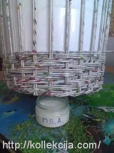 Кашпо без дна з газет (хвилястим плетінням мотузкою) Кашпо без дна з газет