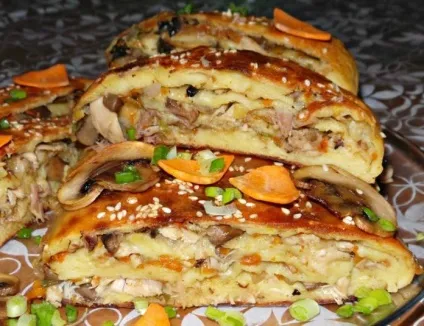 Картопляний рулет з куркою і грибами до званої вечері! (Рулет) Картопляний рулет з куркою і грибами до званої вечері!