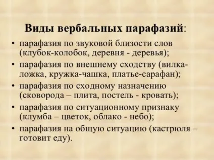 Літеральние, вербальні і дзеркальні парафазии що це, приклади, корекція