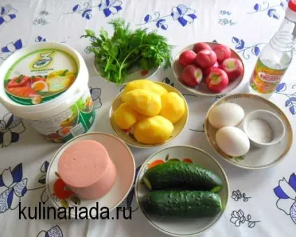 Окрошка на майонезі і воді кулінаріада (рецепт) Окрошка на майонезі і воді кулінаріада