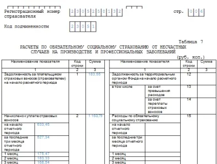 Як заповнити таблицю 7 звіту 4-фсс - правила і зразок