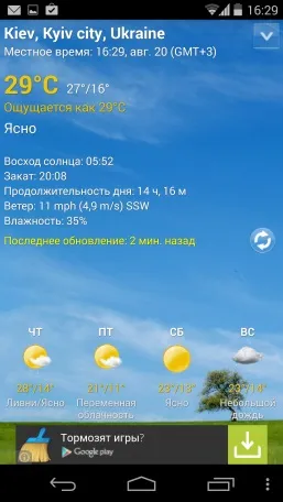 Підбірка крутих погодних додатків для android
