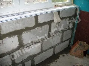 Споруда парапету з піноблоків на лоджії (парапету) Споруда парапету з піноблоків на лоджії