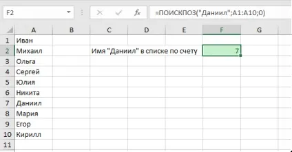 Пошук позиції елемента в списку з ПОИСКПОЗ (match) (списку) Пошук позиції елемента в списку з ПОИСКПОЗ (match)