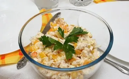 Салат з кукурудзою і сухариками рецепт (рецепт) Салат з кукурудзою і сухариками рецепт