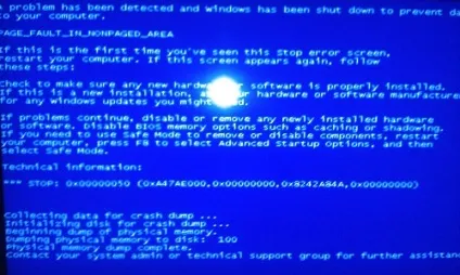 Синій екран смерті в windows опис, причини та рішення (екран) Синій екран смерті в windows опис, причини та рішення