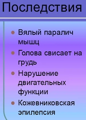 Наслідки перенесеного і розвивається енцефаліту (кліщового, вірусного та інших форм) (енцефаліт головного мозку наслідки) Наслідки перенесеного і розвивається енцефаліту (кліщового, вірусного та інших форм)