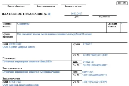 Порядок заповнення платіжної вимоги (вимоги) Порядок заповнення платіжної вимоги