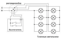 Схема підключення стельових точкових світильників з чого почати