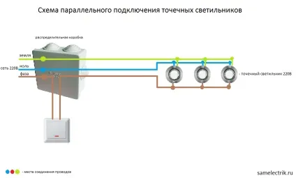 Схема підключення точкових світильників 220в і 12в своїми руками (своїми руками) Схема підключення точкових світильників 220в і 12в своїми руками