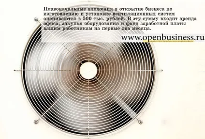 Свій бізнес виготовлення та встановлення вентиляційних систем (установка) Свій бізнес виготовлення та встановлення вентиляційних систем