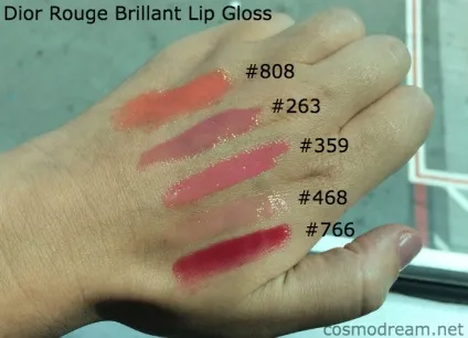 Свотч блисків Діор - dior rouge brillant lip gloss swatches, cosmodream (космоблог) Свотч блисків Діор - dior rouge brillant lip gloss swatches, cosmodream