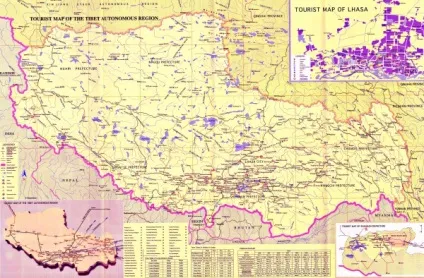 Тибет на карті світу