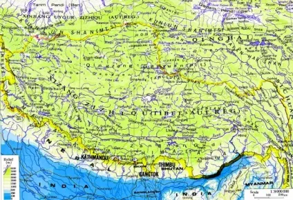 Тибет на карті світу, віртуальний туризм (супутникові карти в реальному врмени) Тибет на карті світу, віртуальний туризм