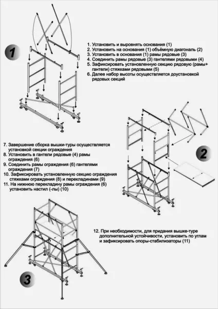 Вишки, креслення для виготовлення (стабілізатори для вишки туру) Вишки, креслення для виготовлення