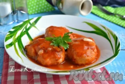 Курячі котлети з підливою - рецепт з фото