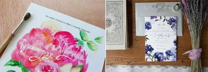 Акварельні запрошення на весілля - ідеї оформлення з фото (ідеї) Акварельні запрошення на весілля - ідеї оформлення з фото