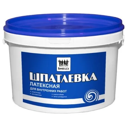 Латексна шпаклівка шпаклівка, застосування для стін, для внутрішніх робіт, фінішна ВТВ, ніж розвести (шпаклівка) Латексна шпаклівка шпаклівка, застосування для стін, для внутрішніх робіт, фінішна ВТВ, ніж розвести