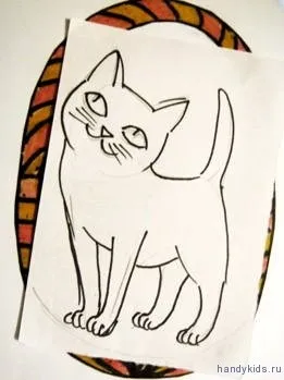 Аплікація кошеня в кошику