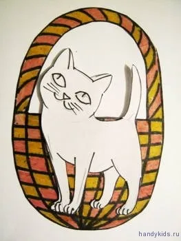Аплікація кошеня в кошику