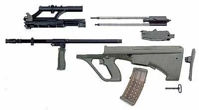 Австрійська гвинтівка steyr aug штурмова a1, a2, a3 і громадянська модифікація, технічні (гвинтівка) Австрійська гвинтівка steyr aug штурмова a1, a2, a3 і громадянська модифікація, технічні