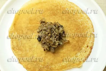 Млинці з куркою і грибами (млинцеві мішечки з куркою і грибами) Млинці з куркою і грибами