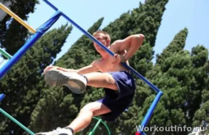 Елемент черв'як на турніку - street workout - тренування з власною вагою