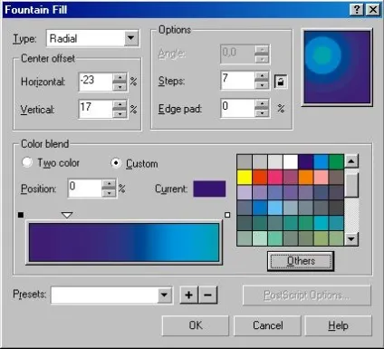 Градієнтна заливка, ілюстрований самовчитель corel draw 10
