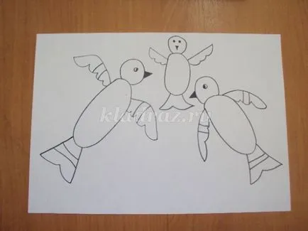 Как да се направи зимуващ птици цветни моливи за деца на 5-7 години, стъпка по стъпка със снимки