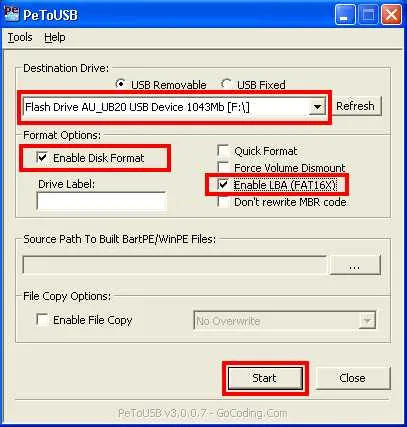 Cum de a face o unitate flash USB de instalare Windows XP