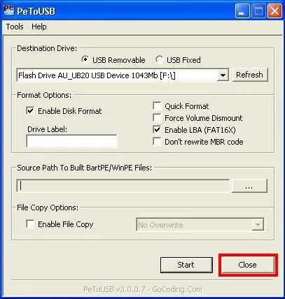 Cum de a face o unitate flash USB de instalare Windows XP