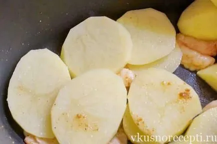 Csirkét a sütőbe burgonyával - lépésről lépésre recept fotók