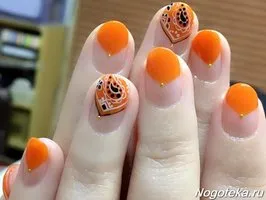 Orange unghii manichiura elegant portocaliu