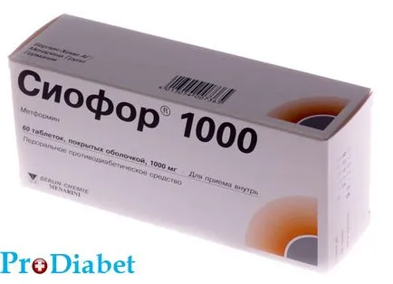 Aplicație siofor 1000 pentru tratamentul diabetului