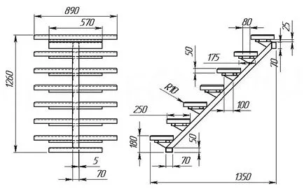 Размер на стълба стъпки стандарти ГОСТ и в етапа на сграда и скоростта на ширина, оптималната схема, удобен и