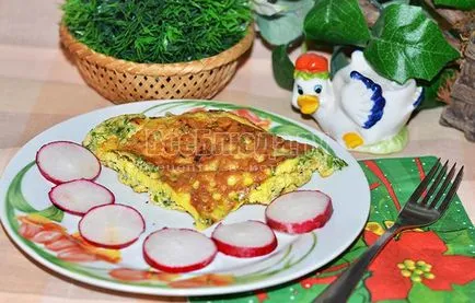 Recept omlett egy serpenyőben kapor, lépésről lépésre fotók, minden étkezés