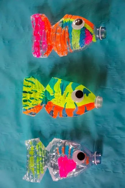 Риба от пластмасова бутилка, 100 съдове