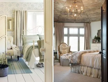 interior Dormitor în stilul de fotografii Provence si design propriile lor mâini, mic mobilier alb, reparații