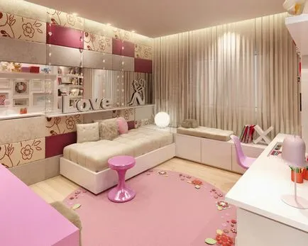 O cameră elegantă pentru o fată de 16 ani de proiectare, fotografii