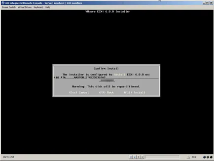 Telepítése ESXi 6