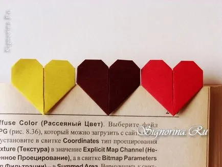 Bookmark Inima de hârtie în tehnica origami cu propriile sale mâini
