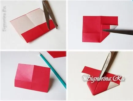 Bookmark Сърцето на хартия оригами техника със собствените си ръце