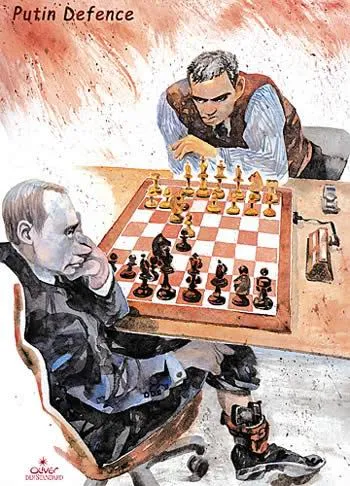 caricaturi occidentale de Putin și Medvedev, blog-interpret