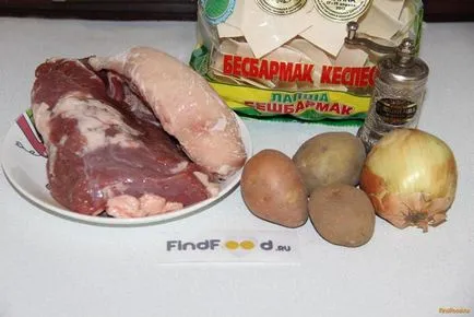 Beshbarmak orosz recept egy fotó