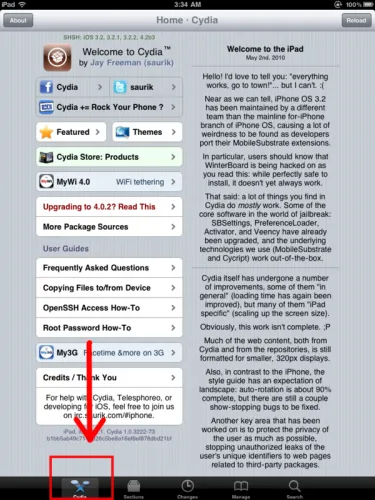 Cydia ipad - 1. rész - Hogyan kell használni cydia - program Apple iPad