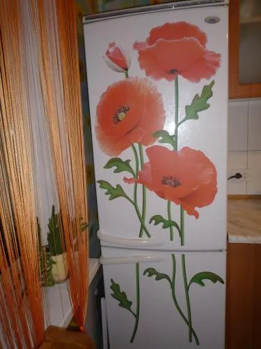 Decoupage hűtőszekrény kezét fotó, szalvéták mesterkurzus, hogyan mágnesek, képek