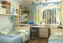 Gyermekek 2 fiú szoba kialakítása, a tizenévesek minden korosztály, a bútor a lakberendezés