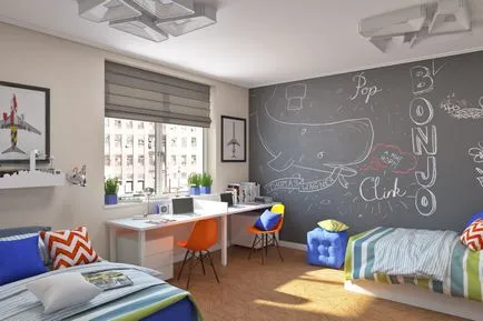 Copii 2 băieți de design cameră, pentru adolescenți de toate vârstele, mobilierul din designul interior