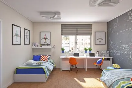 Copii 2 băieți de design cameră, pentru adolescenți de toate vârstele, mobilierul din designul interior